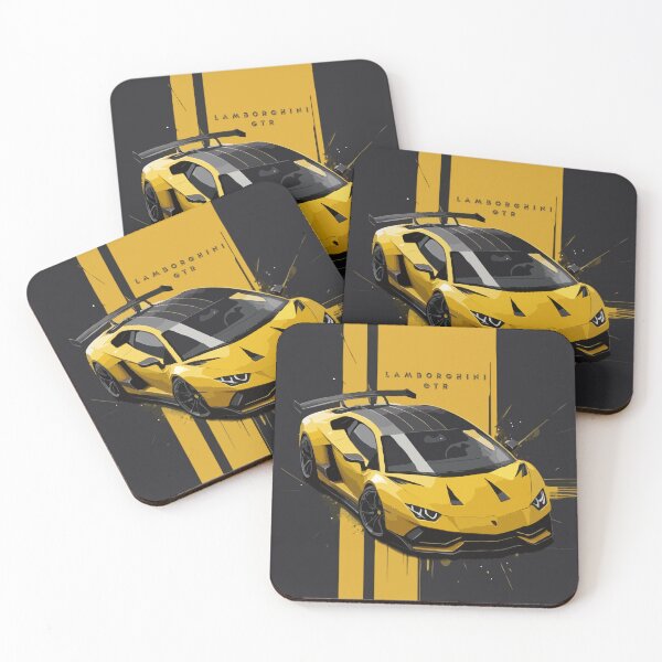 Aperçu de l'œuvre Voiture italienne jaune avec fond de graffitis - Urban Street Art Car Design créée et vendue par CAR LIFESTYLE MAG.