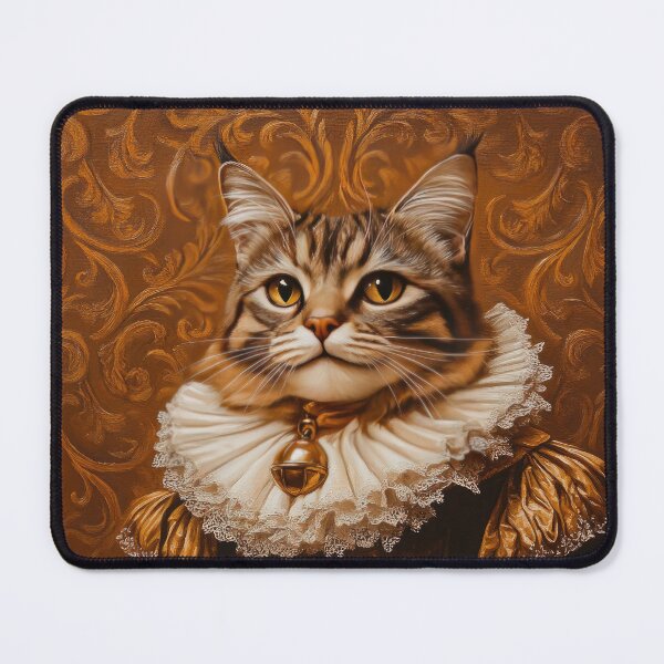 Item preview, Elegant Cat in Renaissance Attire Oil Painting designed and sold by AI Gizmo.
