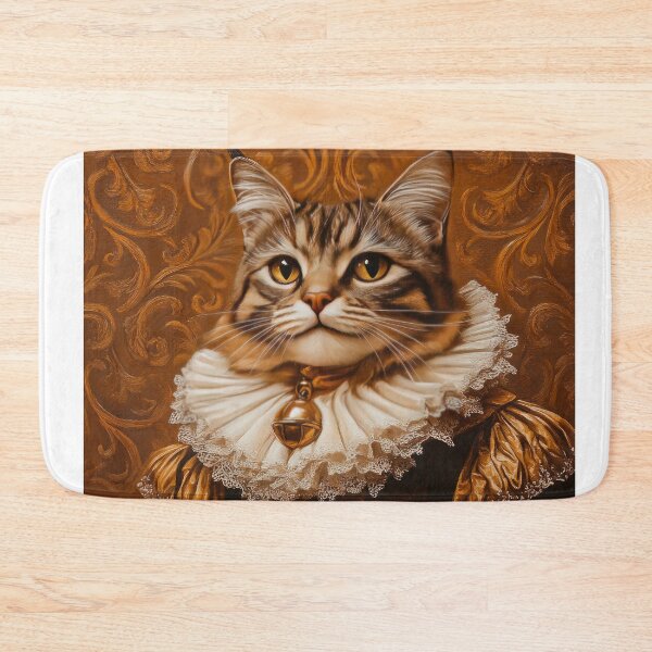 Item preview, Elegant Cat in Renaissance Attire Oil Painting designed and sold by AI Gizmo.