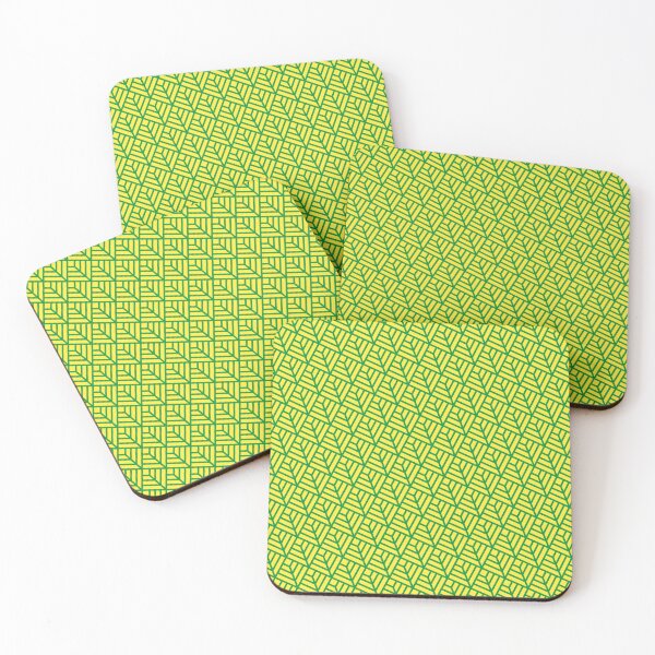 Item preview, Colorful Square Geometry Blocks Bright Arrowhead Leaves designed and sold by EvergreenMotifs.