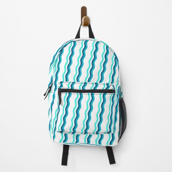 Item preview, Teal Colored Varying Wave Lines Parallel Wavy Strips designed and sold by EvergreenMotifs.