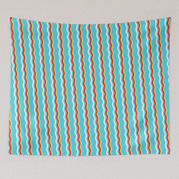 Item preview, Rainbow Colored Varying Wave Lines Parallel Wavy Strips designed and sold by EvergreenMotifs.
