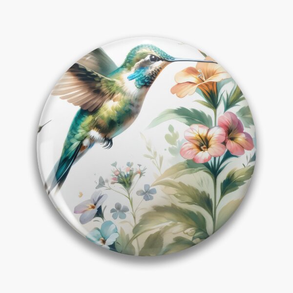 Item preview, Vibrant Hummingbird Near a Flower designed and sold by GoldenPattern.