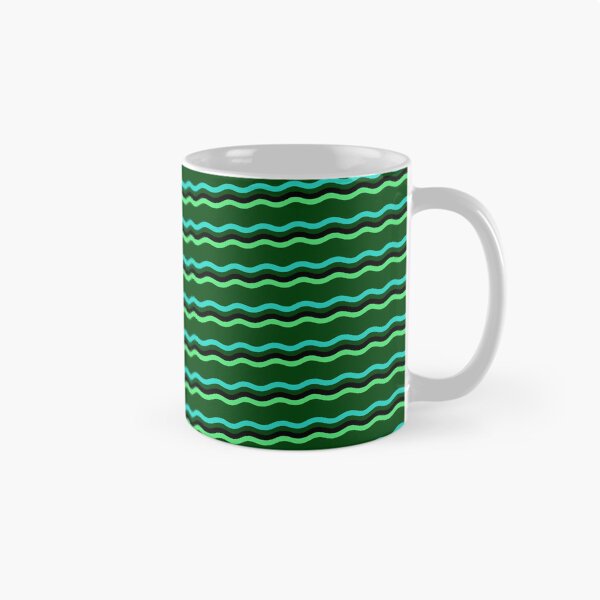 Item preview, Green Colored Varying Wave Lines Parallel Wavy Strips designed and sold by EvergreenMotifs.