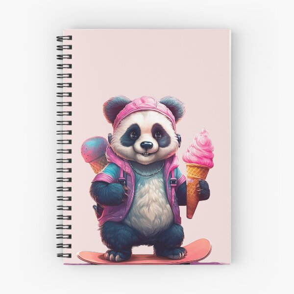 Item preview, Pink panda on skateboard with ice cream designed and sold by WDDesignShop.