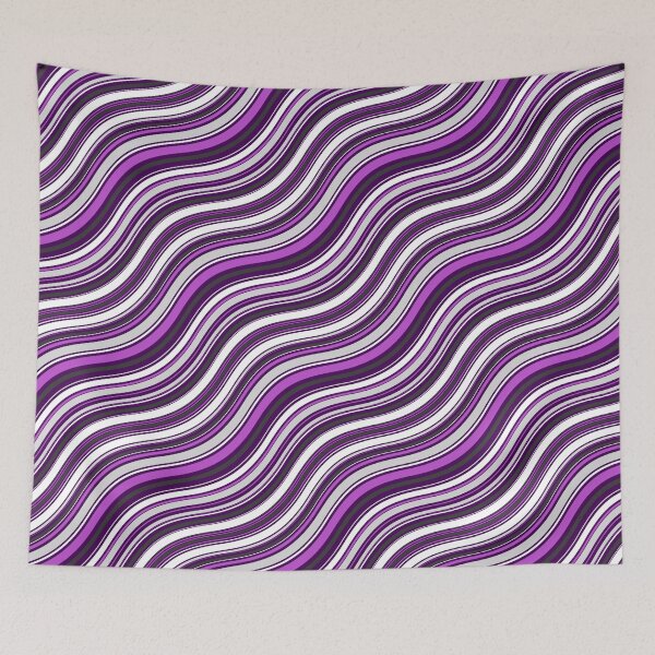 Item preview, Purple Colored Varying Wave Lines Parallel Wavy Strips designed and sold by EvergreenMotifs.