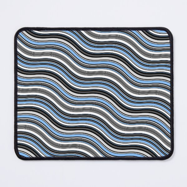 Item preview, Blue Colored Varying Wave Lines Parallel Wavy Strips designed and sold by EvergreenMotifs.