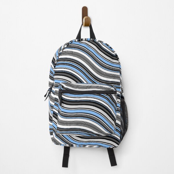 Item preview, Blue Colored Varying Wave Lines Parallel Wavy Strips designed and sold by EvergreenMotifs.