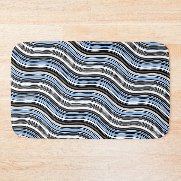 Item preview, Blue Colored Varying Wave Lines Parallel Wavy Strips designed and sold by EvergreenMotifs.
