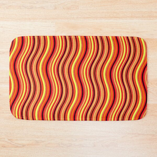 Item preview, Fire Orange Varying Wave Lines Parallel Wavy Strips designed and sold by EvergreenMotifs.