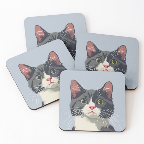 Item preview, Cute Tuxedo Cat Vector Portrait designed and sold by AI Gizmo.
