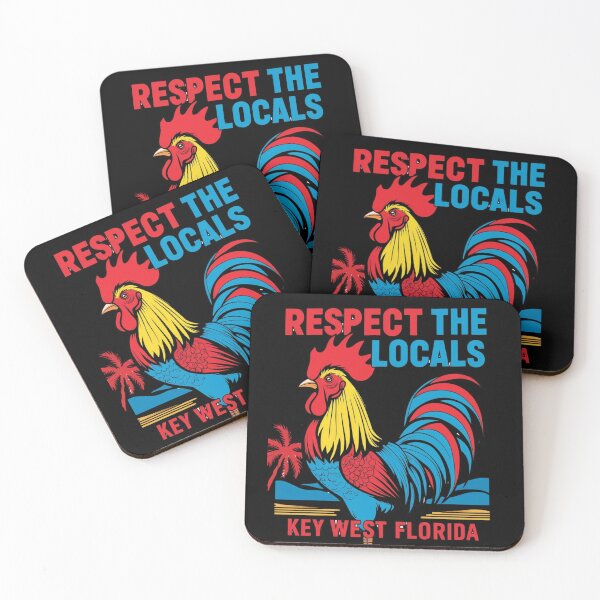 Item preview, colorful rooster, Key West, Florida, respect the locals, designed and sold by justtakemycash.