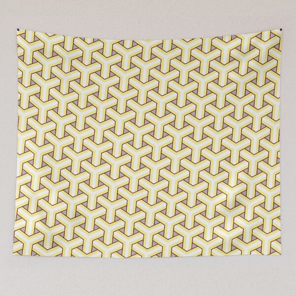 Item preview, Multicolor Triangle Geometry Japanese Style Pattern Yellow designed and sold by EvergreenMotifs.