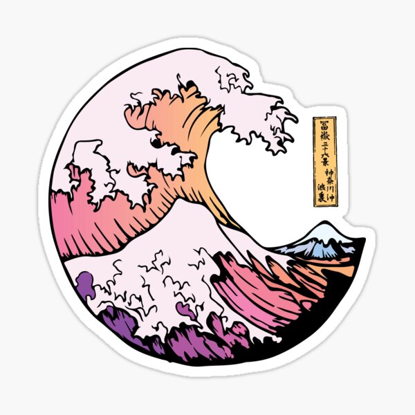 the great pastel wave Sticker