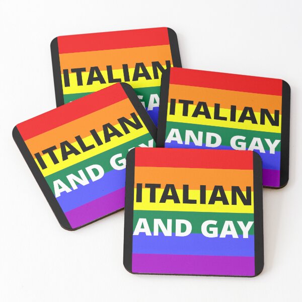 Item preview, ITALIAN AND GAY on rainbow background designed and sold by uniqueitems.