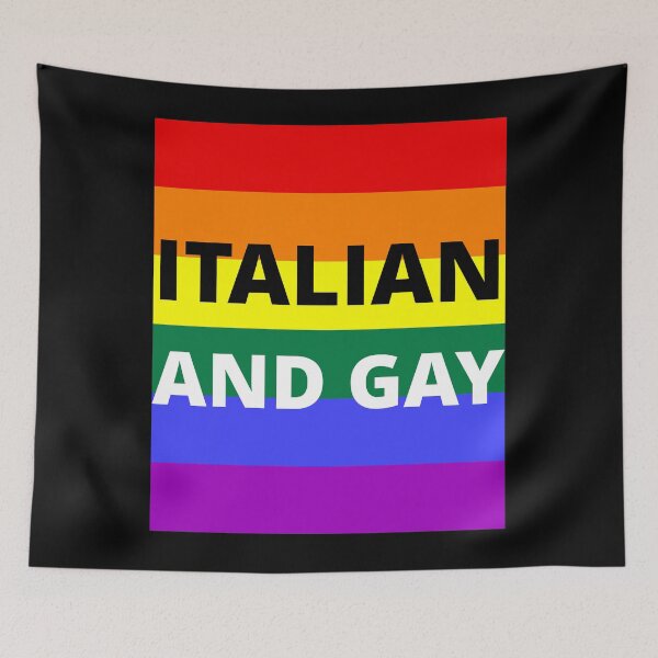 Item preview, ITALIAN AND GAY on rainbow background designed and sold by uniqueitems.