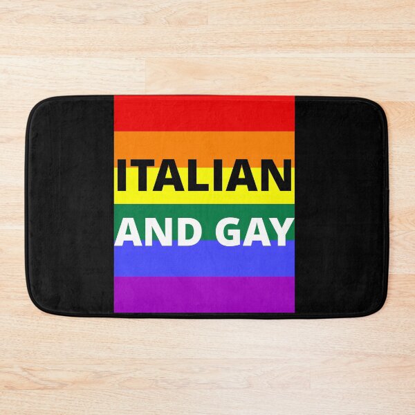 Item preview, ITALIAN AND GAY on rainbow background designed and sold by uniqueitems.