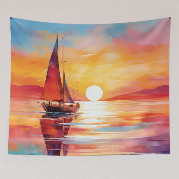 Item preview, Sunset on Caribbean Island - Watercolor painting designed and sold by NatureSight.