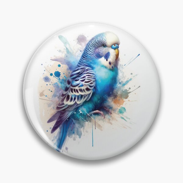 Item preview, Vibrant Blue Budgie Watercolour Splash designed and sold by DecalBox.