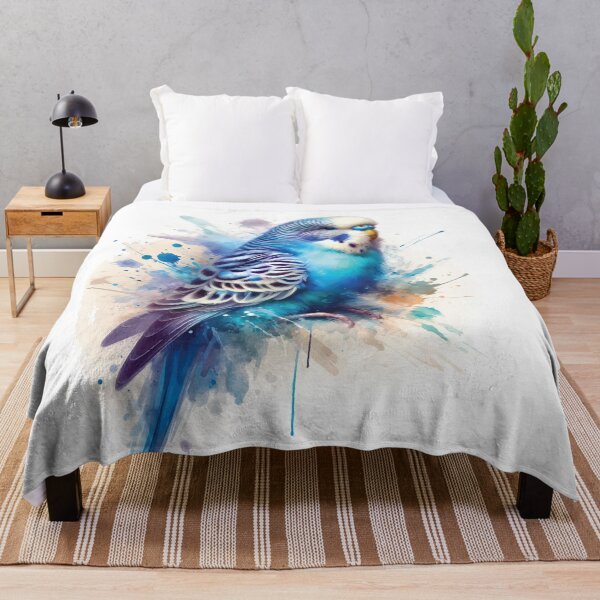 Item preview, Vibrant Blue Budgie Watercolour Splash designed and sold by DecalBox.