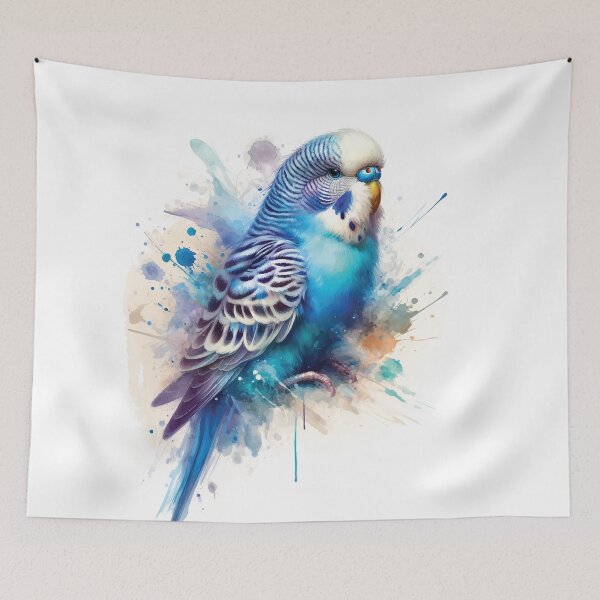 Item preview, Vibrant Blue Budgie Watercolour Splash designed and sold by DecalBox.