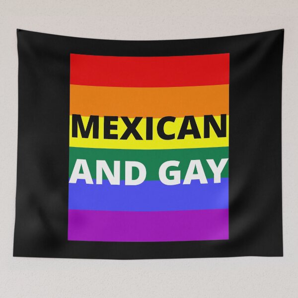 Item preview, MEXICAN AND GAY on rainbow background designed and sold by uniqueitems.