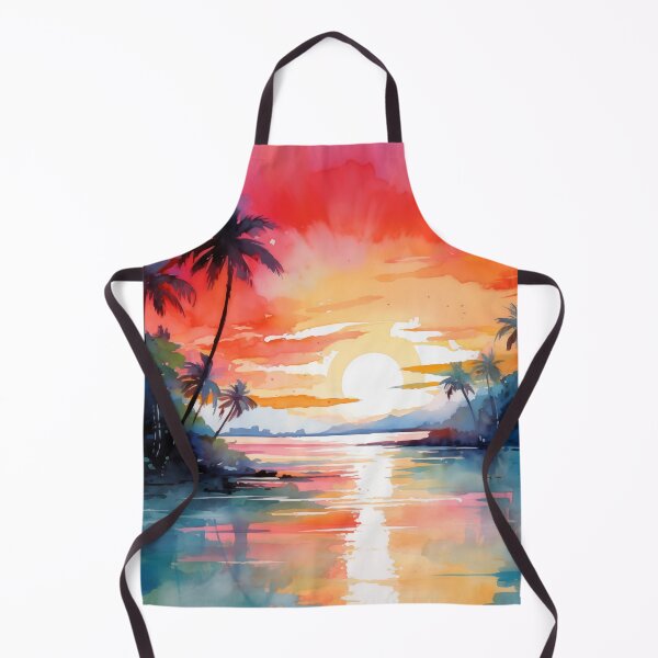Item preview, Sunset on Caribbean Island - Watercolor painting #2 designed and sold by NatureSight.