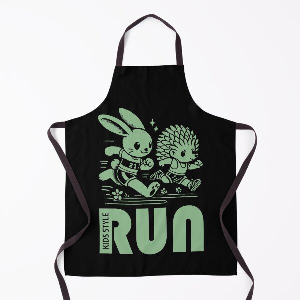 Item preview, Bunny and Hedgehog Kids Sprint Adventure in Dark Sea Green designed and sold by Soulemotion.