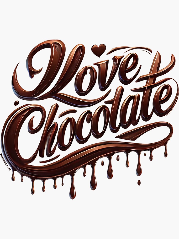 Thumbnail 3 of 3, Sticker, I Love Chocolate designed and sold by zeeteezofficial.