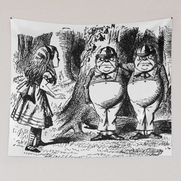 Item preview, Tweedle Dee and Tweedle Dum  meet Alice on the road. designed and sold by jamiestarr.