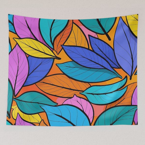 Item preview, Vivid Colourful Leaves Pattern designed and sold by ArtComixHaven.