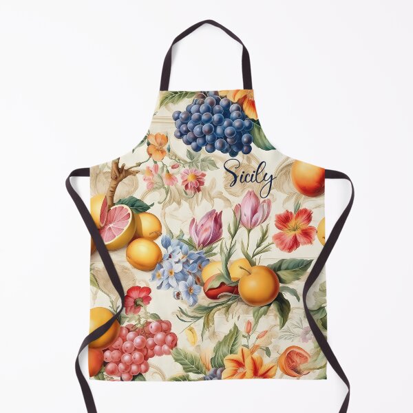 Item preview, Sicily - floral pattern with fruits grapes and citruses designed and sold by EmeraldeaArt.