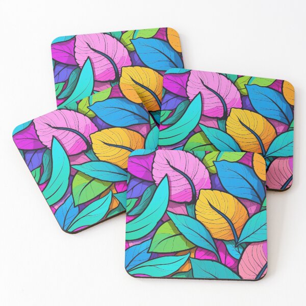 Item preview, Brightly Coloured Leaf Composition designed and sold by ArtComixHaven.
