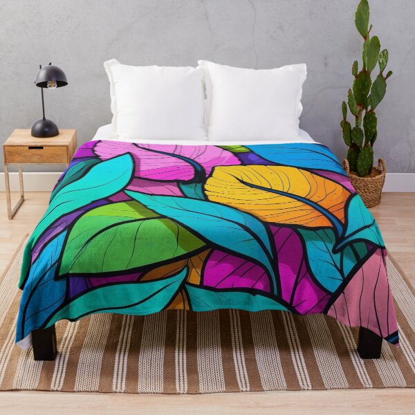 Item preview, Brightly Coloured Leaf Composition designed and sold by ArtComixHaven.