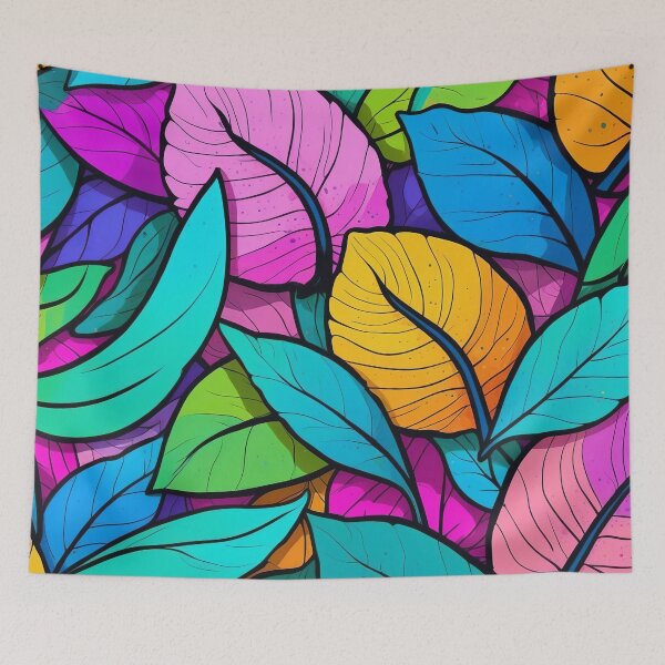 Item preview, Brightly Coloured Leaf Composition designed and sold by ArtComixHaven.