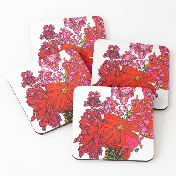 Item preview, Striking Bright Red Begonias Abstract designed and sold by FloresInColor1.