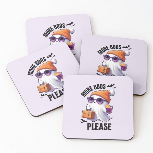 Item preview, More Boos, please Halloween ghost drinking a cocktail design  designed and sold by InspireGlow.