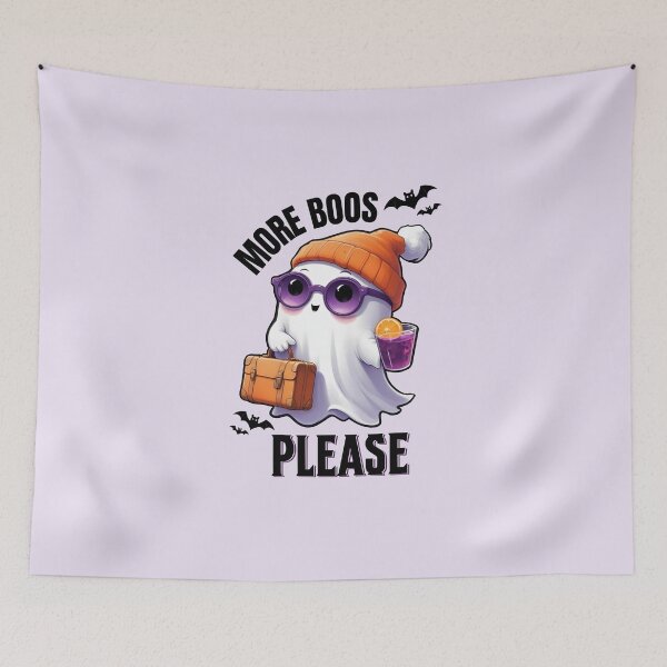 Item preview, More Boos, please Halloween ghost drinking a cocktail design  designed and sold by InspireGlow.