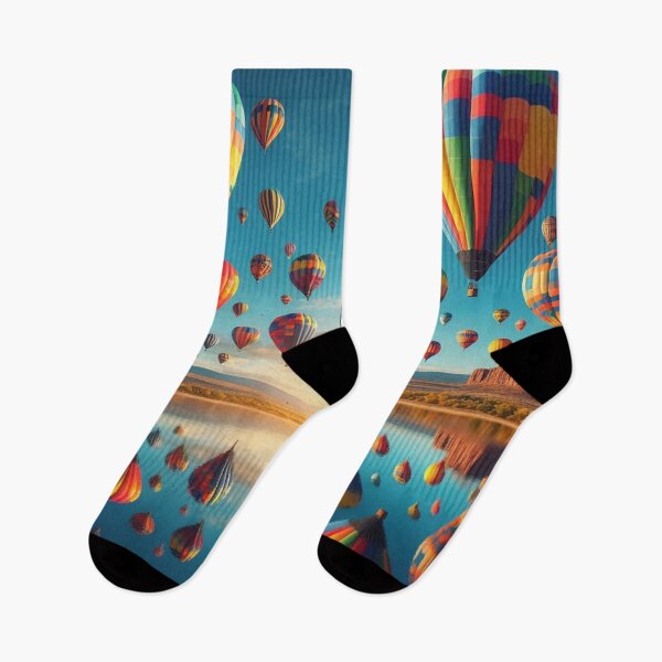 Item preview, Hot Air Balloon Adventure Flying in Colorful Sunrise  designed and sold by Yas_oma.