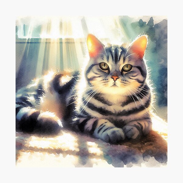 Item preview, American Shorthair 4 In The Sun designed and sold by PamsAIArt.
