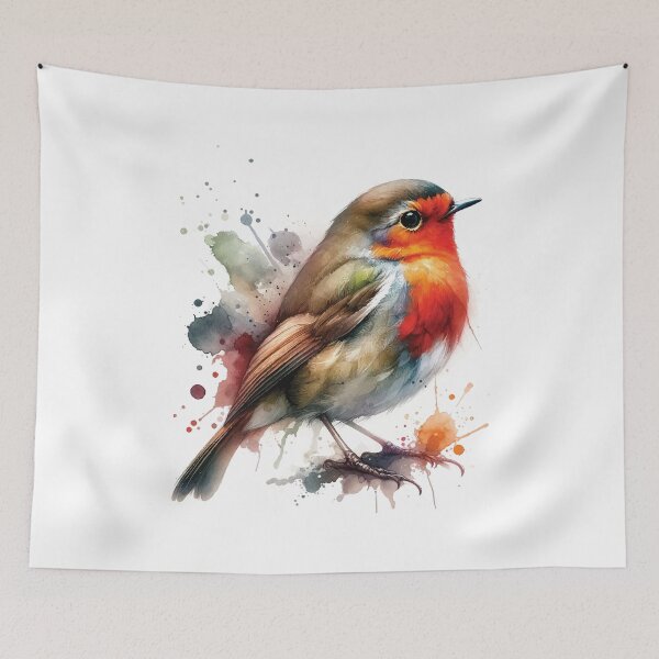 Item preview, Charming Robin Watercolour Bird Illustration designed and sold by DecalBox.