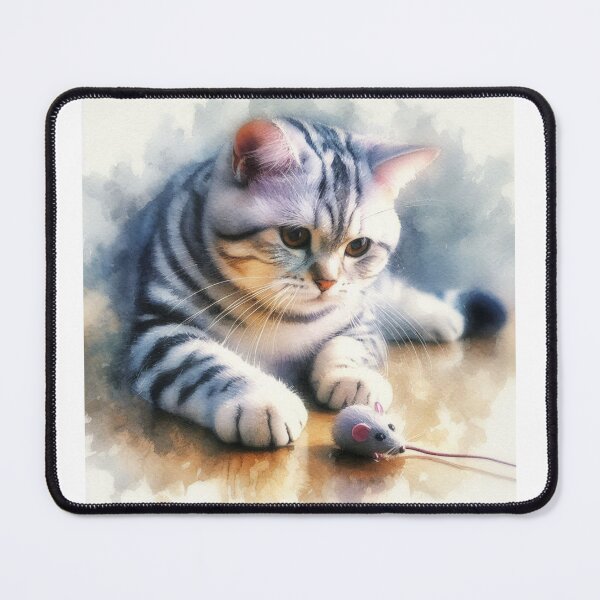 Item preview, American Shorthair 1 With Mouse Toy designed and sold by PamsAIArt.