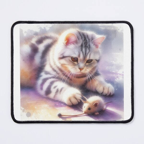 Item preview, American Shorthair 2 With Mouse Toy designed and sold by PamsAIArt.