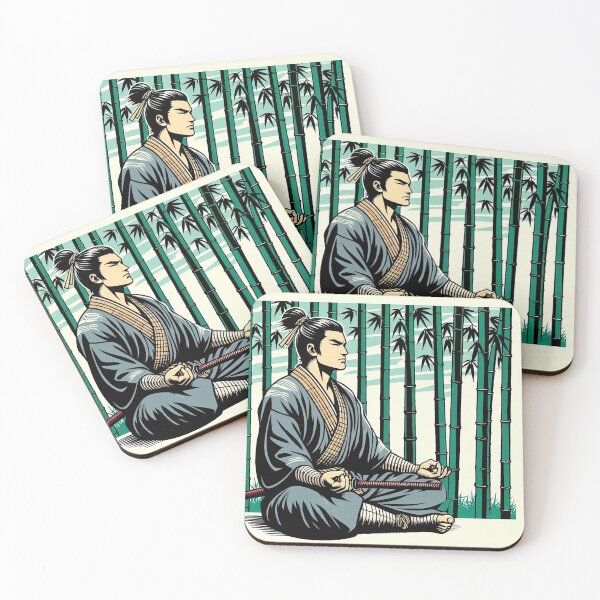 Item preview, Manga Samurai Meditating Pop Art Style designed and sold by artofuniverse.