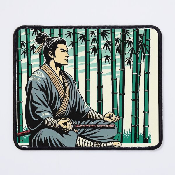 Item preview, Manga Samurai Meditating Pop Art Style designed and sold by artofuniverse.