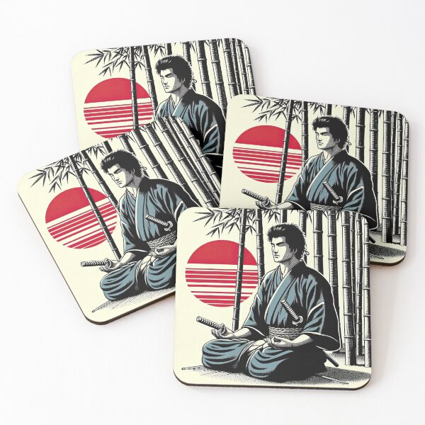 Item preview, Manga Samurai Meditating Pop Art Style designed and sold by artofuniverse.