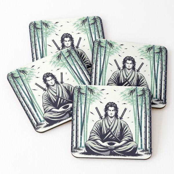 Item preview, Manga Samurai Meditating Pop Art Style designed and sold by artofuniverse.