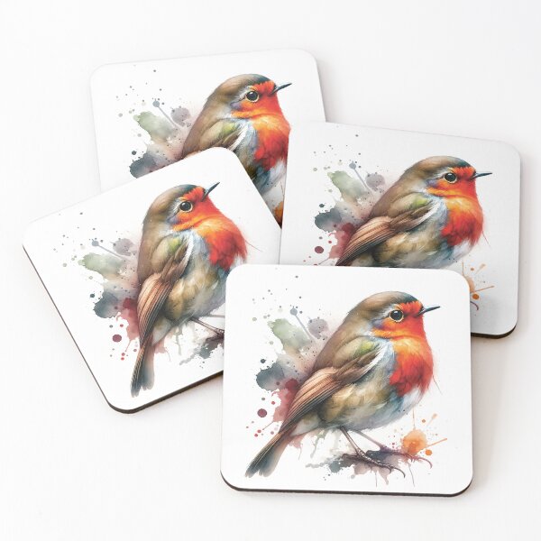 Item preview, Charming Robin Watercolour Bird Illustration designed and sold by DecalBox.
