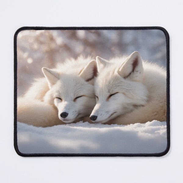 Item preview, Two Cozy Snow Foxes designed and sold by LyssasMindArt.