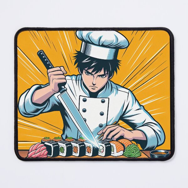 Item preview, Manga Chef Making Sushi Pop Art Style designed and sold by artofuniverse.